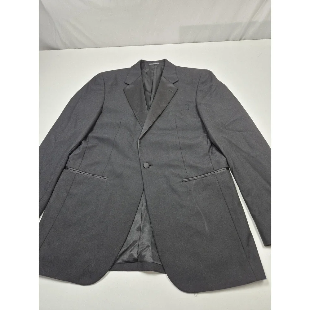 Giorgio Bissoni Suit Jacket Mens 40 XLong Black Wool Tuxedo One Button Formal